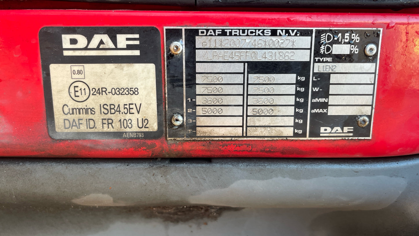 DAF LF45.140 Box Truck – 2013 (PE63 NHV)