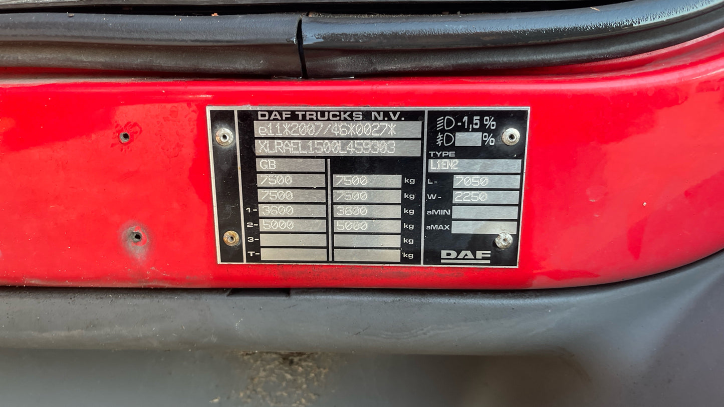 DAF LF 150 Box Truck – 2016 (PJ66 BHY)