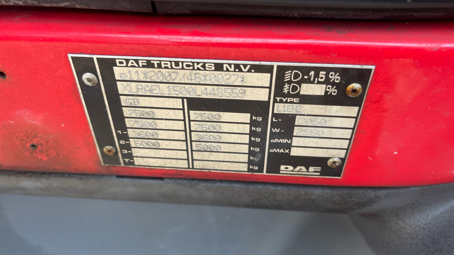 DAF LF 150 Box Truck – 2015 (PE65 VDM)