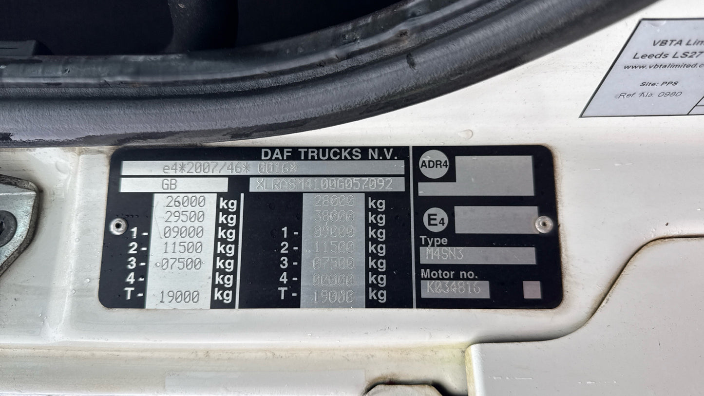 DAF CF 290 Beavertail Rigid – 2015 (PN65 PNE)