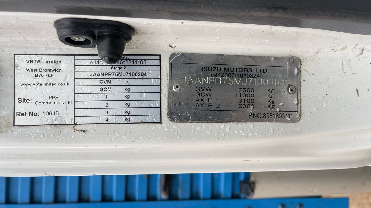 Isuzu Forward N75.190 L Dropside – 2019 (DF68 JCO)