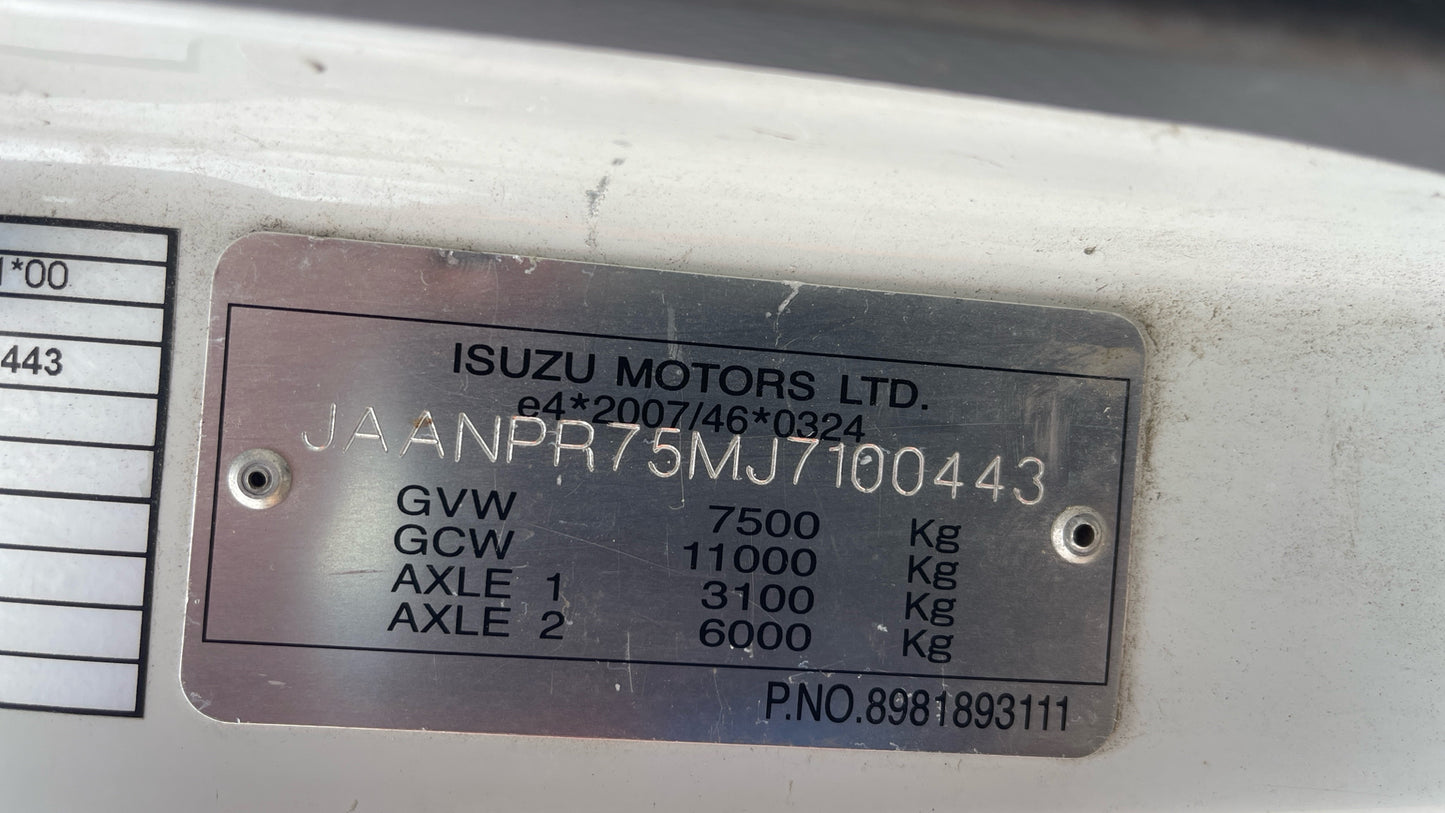 Isuzu Forward N75.190 L Dropside – 2019 (DE19 WUL)