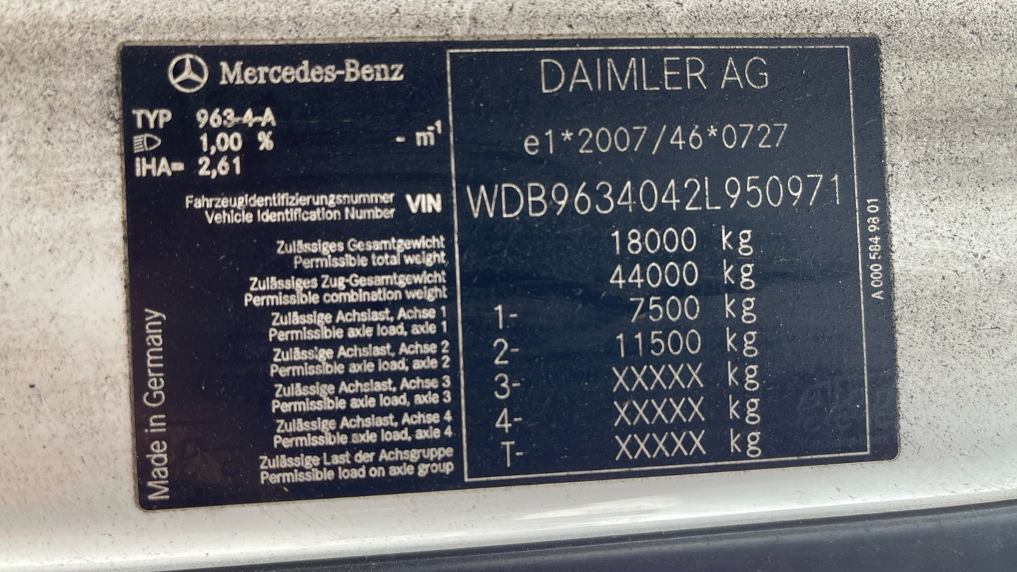 Mercedes-Benz Actros 1840 Low Ride Tractor Unit – 2015 (YJ65 WKY)