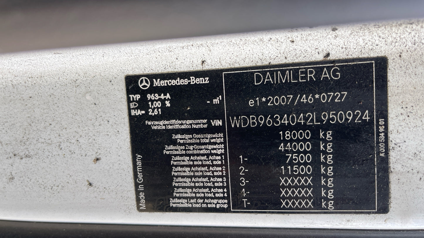 Mercedes-Benz Actros 1840 Low Ride Tractor Unit – 2015 (YK15 GZM)