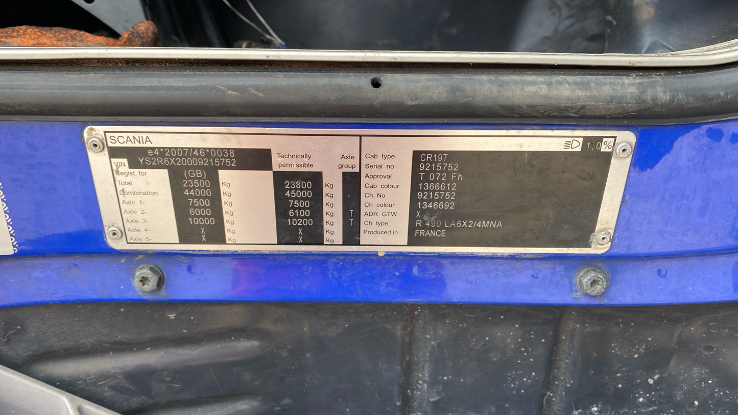 Scania R490 Tractor Unit – 2016 (ISZ5751)