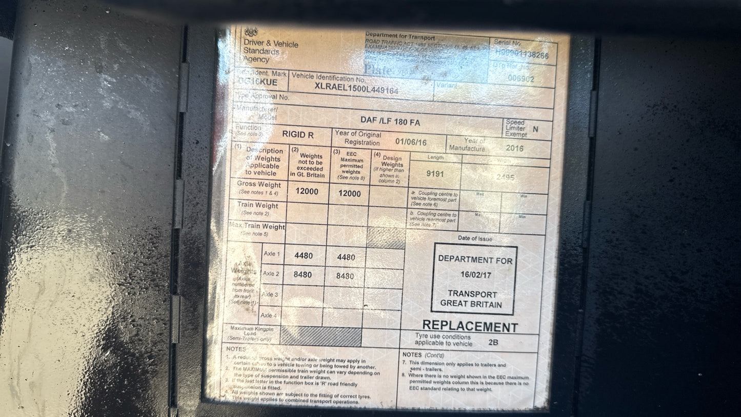 DAF LF 180 Recycle Unit – 2016 (DG16 KUE)